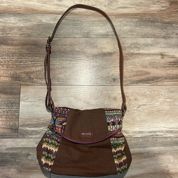 Sakroots Crossbody Purse Messenger Bag Woven Multiple Pockets Adjustable Strap - Picture 1 of 7